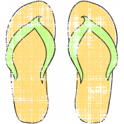 Tropics Flip Flops Yellow