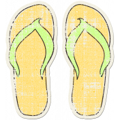 Tropics Sticker Flip Flops Yellow