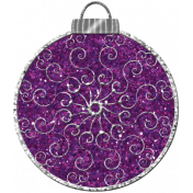 Touch of Sparkle Christmas Ornament Purple Glitter 02