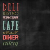 Kitchen Paper Chalkboard Words Color