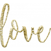 Amity Gold Glitter Wordart "Love"