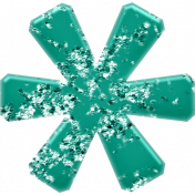 Celine Green Plastic Glitter Asterisk
