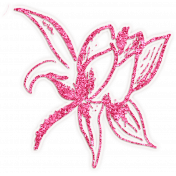 ::Xanthe:: Glitter Flower Sticker
