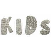 ::Kids Ahead Kit:: Newspaper Wordart 'Kids'