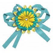 Turquoise Yellow Flower Cluster