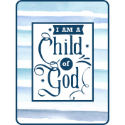 Navy Blue & Aqua Child of God Pocket Card