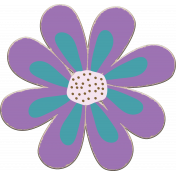 Purple and Turquoise Chipboard Flower