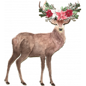 December Daily Titles of Christ Add-On Deer with Flowers Chipboard