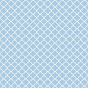 Winter Frost Blue Quatrefoil Pattern Paper