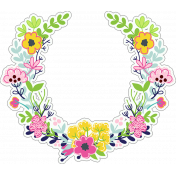 Retro Camper Add-On: Floral Wreath Sticker