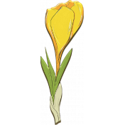 April Kit Add On: Yellow Crocus Flower Chipboard