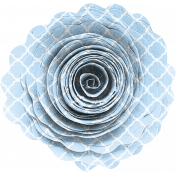 Blue Patterned Paper Flower