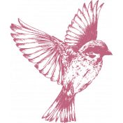 Pink Bird Etched Stamp