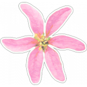 Pink Watercolor Flower Sticker