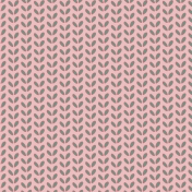 Pink with Green Leaves Patterned Paper