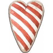 Christmas Mini Kit Element 05 Candy Cane Striped Heart