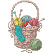 Knit Mini Kit: Knitting Basket with Yarn