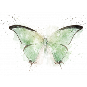 Blessed Green Artsy Butterfly