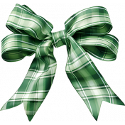 Antique Christmas: Green Plaid Christmas Bow