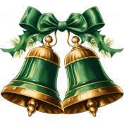 Antique Christmas: Green and Gold Bells