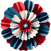 Red, White, and Blue Patriotic Crepe Paper Flower