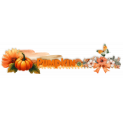 Autumn Pumpkin Cluster Word Art with Shadow