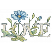 Botanical Love Word Art