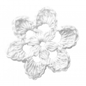 Teen Girl White Crochet Flower