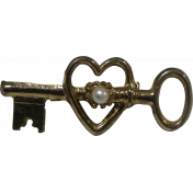 metal heart and key