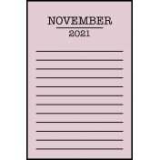 Calendar Pocket Cards Plus- november 07