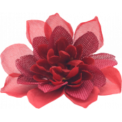 Red Burlap Flower 4