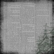 Vintage Christmas Patterned Paper Newspaper and Pine Tree