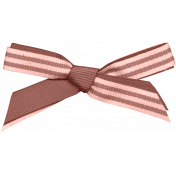 Coral Striped Bow