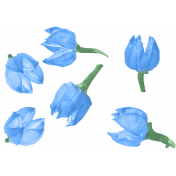 Flower Buds Scatter Light Blue