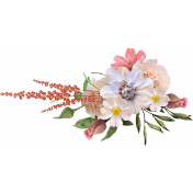 Peach and Green floral cluster