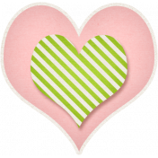 Our House- Pink & Green Heart