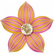 Spookalicious- Pink Orange Striped Flower 