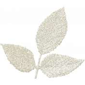 Sweater Weather- White Glittery Leaf Branch