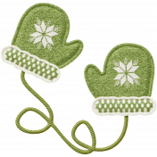 Sweater Weather- Green & White Mittens