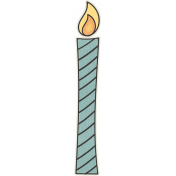 Birthday Wishes- Blue Candle Sticker