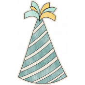 Birthday Wishes- Blue Party Hat Sticker