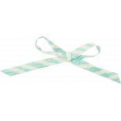 Birthday Wishes- Blue Striped Raffia Bow