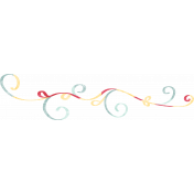 Birthday Wishes- Swirly Colorful Painted Flourish