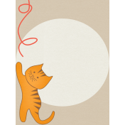 Kitty- Journal Card- Cat Reaching For Yarn- 3 x 4