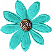 Furry Friends- Kitty- Teal Paper Flower