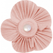 Jane- Pink Fabric Flower with Pearl