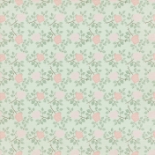 Jane- Green Paper With Soft Pink Roses