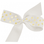 Shine- White & Gold Polka Dot Bow