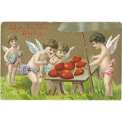 Vintage New Years Cards- Cherubs