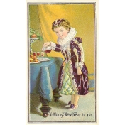 Vintage New Years Cards- Elizabethan Girl 